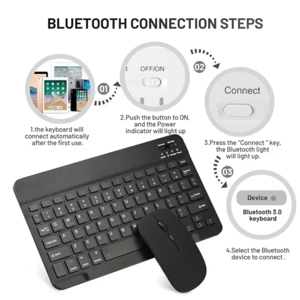 KIT Clavier et Souris Bluetooth – Image 3