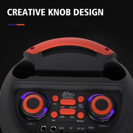 ZQS6301 haut-parleur avec microphone rentable professionnel 6.5 pouces RVB lumière Portable stéréo fête KTV DJ karaoké – Image 3