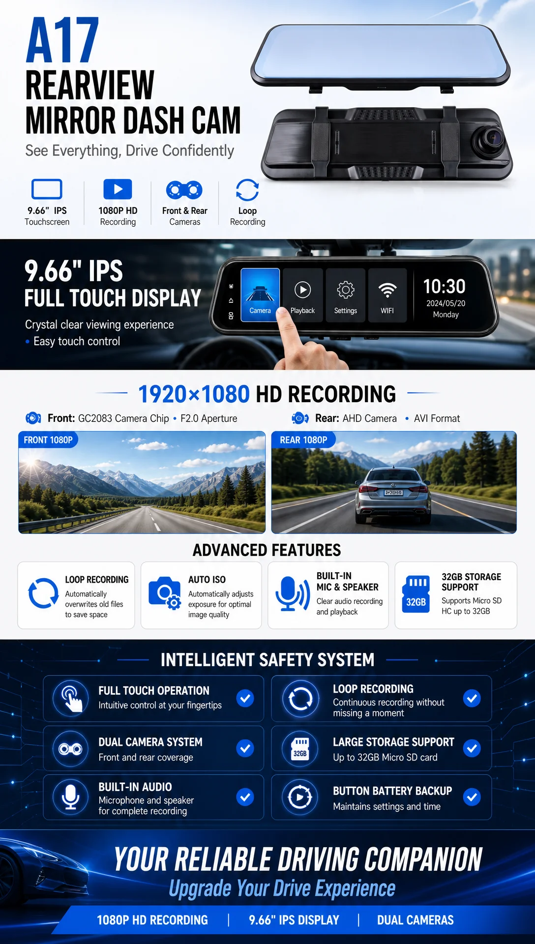 Blisbond Dash Camera de voiture A17 – Image 4