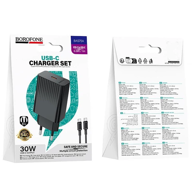 CHARGER SET BOROFONE BAS75A 30W USB-C vers USB-C – Image 4